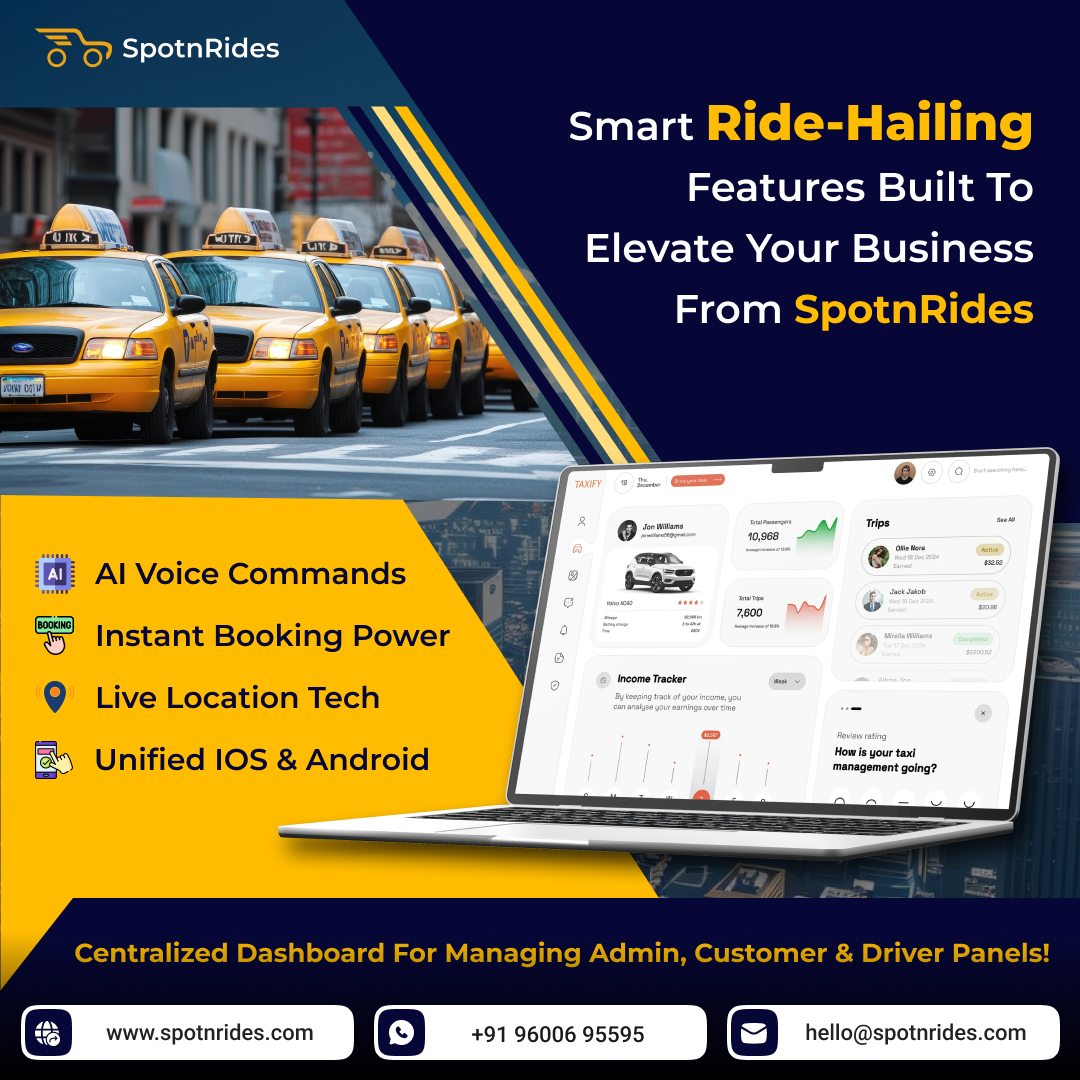 Build a Scalable Ride-Hailing Business Using SpotnRides Uber Clone App